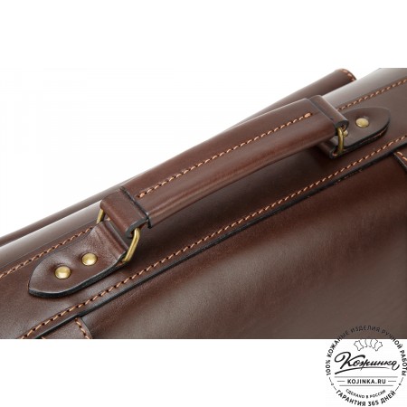 Кожаный портфель-кофр "Адъютант" (тёмно-коричневый)